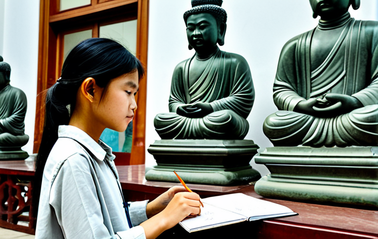 미술평론가 자격 취득 후 취업 팁 - **

A confident art curator, fully clothed in stylish, modest Vietnamese áo dài cách tân (modernized...