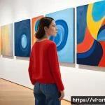 Home 9 미술평론가의 평가 기준과 방법 - **Prompt:** A young woman (early 20s, dressed in a fashionable yet modest long-sleeved top and jeans...